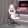 Chaise de jeu de massage avec repose-pied Blanc&Rose Similicuir 