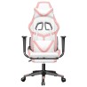 Chaise de jeu de massage avec repose-pied Blanc&Rose Similicuir 