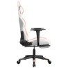 Chaise de jeu de massage avec repose-pied Blanc&Rose Similicuir 