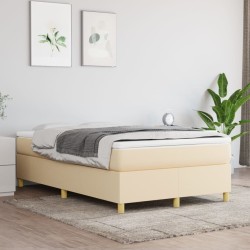 Cadre de lit sans matelas crème 120x200 cm tissu 