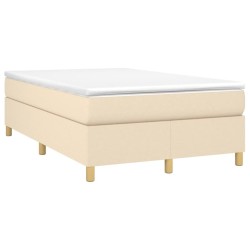 Cadre de lit sans matelas crème 120x200 cm tissu 