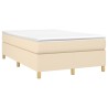 Cadre de lit sans matelas crème 120x200 cm tissu 
