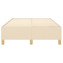 Cadre de lit sans matelas crème 120x200 cm tissu 