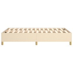 Cadre de lit sans matelas crème 120x200 cm tissu 