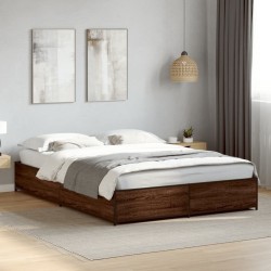 Cadre de lit sans matelas chêne marron 140x200 cm 