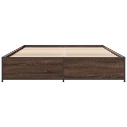 Cadre de lit sans matelas chêne marron 140x200 cm 