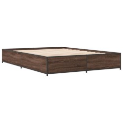 Cadre de lit sans matelas chêne marron 140x200 cm 