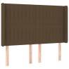 Tête de lit avec oreilles Marron foncé 147x16x118/128 cm Tissu 