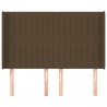 Tête de lit avec oreilles Marron foncé 147x16x118/128 cm Tissu 