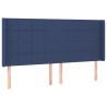 Tête de lit avec oreilles Bleu 163x16x118/128 cm Tissu 