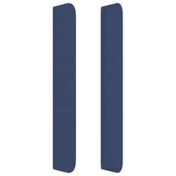 Tête de lit avec oreilles Bleu 163x16x118/128 cm Tissu 