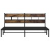 Cadre de lit en métal sans matelas chêne fumé 200x200 cm 
