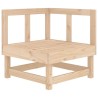 Canapé d'angle avec coussins bois de pin solide 