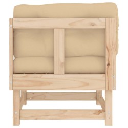 Canapé d'angle avec coussins bois de pin solide 