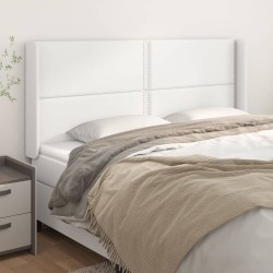 Tête de lit avec oreilles Blanc 163x16x118/128 cm Similicuir 