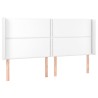 Tête de lit avec oreilles Blanc 163x16x118/128 cm Similicuir 