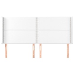 Tête de lit avec oreilles Blanc 163x16x118/128 cm Similicuir 