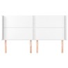 Tête de lit avec oreilles Blanc 163x16x118/128 cm Similicuir 