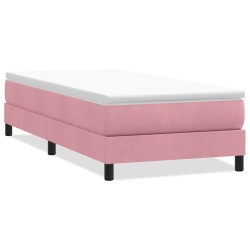 Sommier à lattes de lit sans matelas rose 90x210 cm velours 