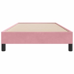 Sommier à lattes de lit sans matelas rose 90x210 cm velours 