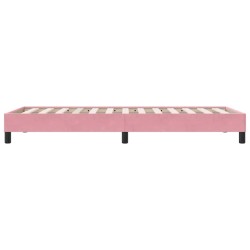 Sommier à lattes de lit sans matelas rose 90x210 cm velours 