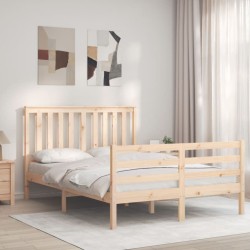Cadre de lit sans matelas bois massif 