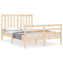 Cadre de lit sans matelas bois massif 