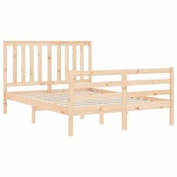 Cadre de lit sans matelas bois massif 