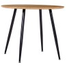 Table de salle à manger Chêne et noir 90x73,5 cm MDF 