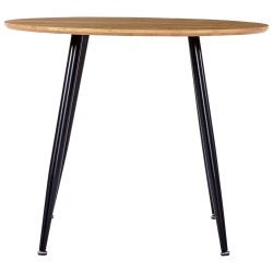 Table de salle à manger Chêne et noir 90x73,5 cm MDF 