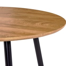 Table de salle à manger Chêne et noir 90x73,5 cm MDF 