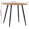 Table de salle à manger Chêne et noir 90x73,5 cm MDF 