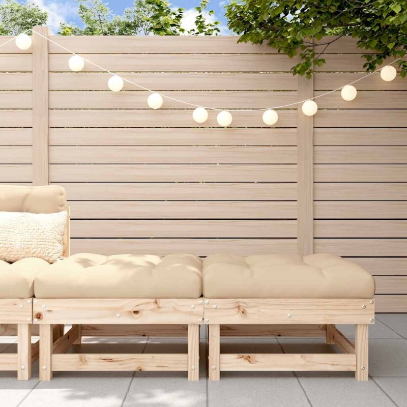 Repose-pieds de jardin avec coussins lot de 2 bois pin massif 