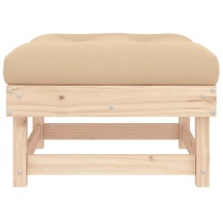 Repose-pieds de jardin avec coussins lot de 2 bois pin massif 