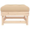 Repose-pieds de jardin avec coussins lot de 2 bois pin massif 