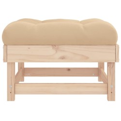 Repose-pieds de jardin avec coussins lot de 2 bois pin massif 