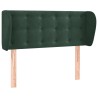 Tête de lit avec oreilles Vert foncé 83x23x78/88 cm Velours 