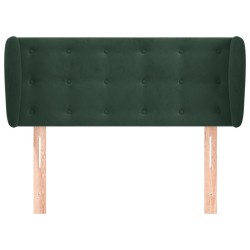 Tête de lit avec oreilles Vert foncé 83x23x78/88 cm Velours 