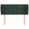 Tête de lit avec oreilles Vert foncé 83x23x78/88 cm Velours 