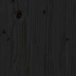 Cadre de lit sans matelas noir bois massif 75x190 cm 