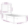 Cadre de lit sans matelas noir bois massif 75x190 cm 