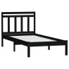 Cadre de lit sans matelas noir bois massif 100x200 cm 