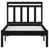 Cadre de lit sans matelas noir bois massif 100x200 cm 