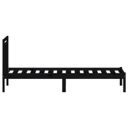 Cadre de lit sans matelas noir bois massif 100x200 cm 