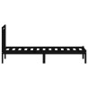 Cadre de lit sans matelas noir bois massif 100x200 cm 