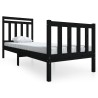 Cadre de lit sans matelas noir bois massif 