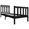 Cadre de lit sans matelas noir bois massif 