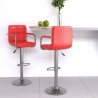 Tabourets de bar lot de 2 rouge similicuir 