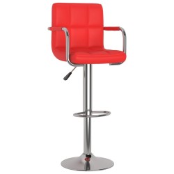 Tabourets de bar lot de 2 rouge similicuir 