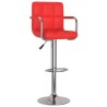 Tabourets de bar lot de 2 rouge similicuir 